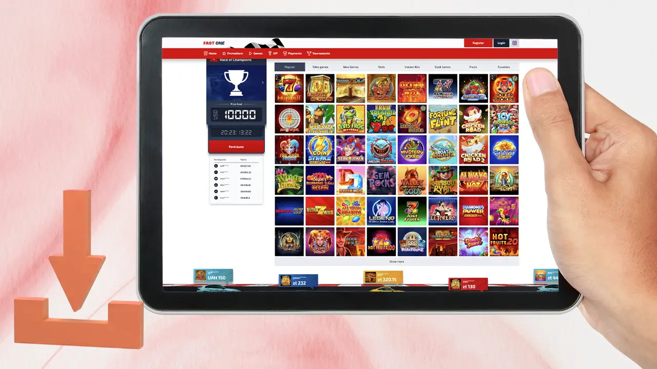 Скачати F1 casino на планшет